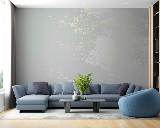 Whispering mist mural with pastel gray tones for living room decor.
