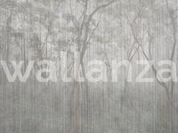Whispers of the Woods Mural with forest pattern for feature wall.