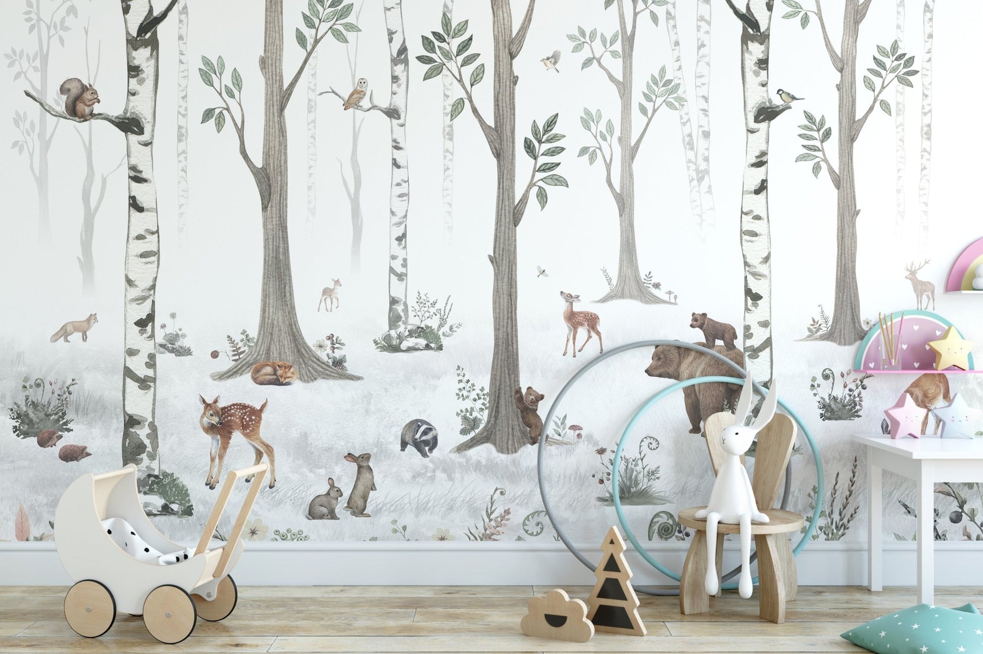 White Forest Wallpaper for Walls - Wallanza