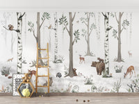 White Forest Wallpaper for Walls - Wallanza