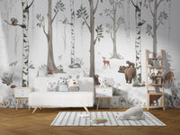 White Forest Wallpaper for Walls - Wallanza