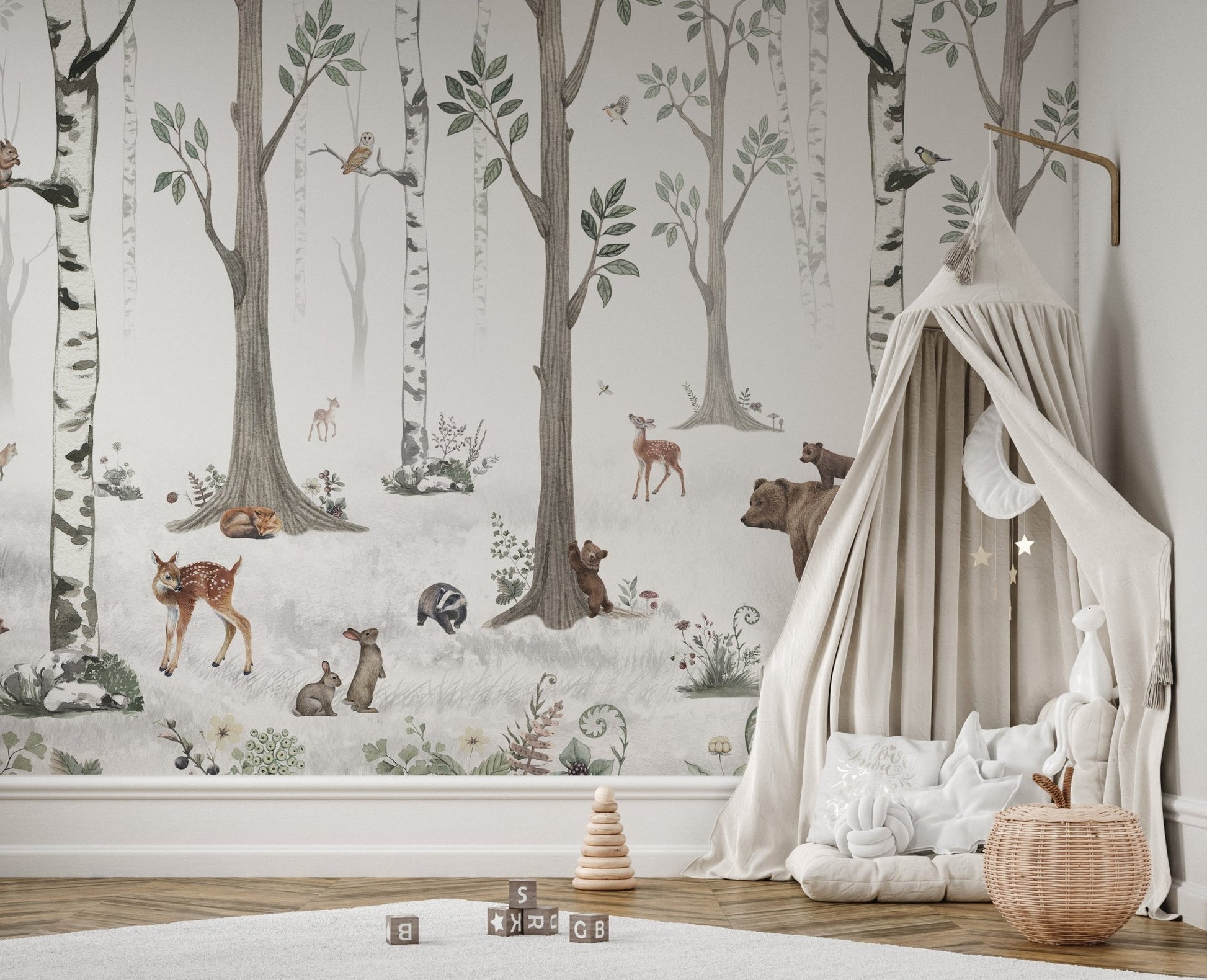 White Forest Wallpaper for Walls - Wallanza