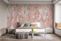 Cascading white orchids mural for timeless floral charm.



