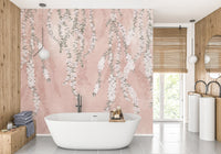 White orchids mural with cascading blooms for graceful interiors.
