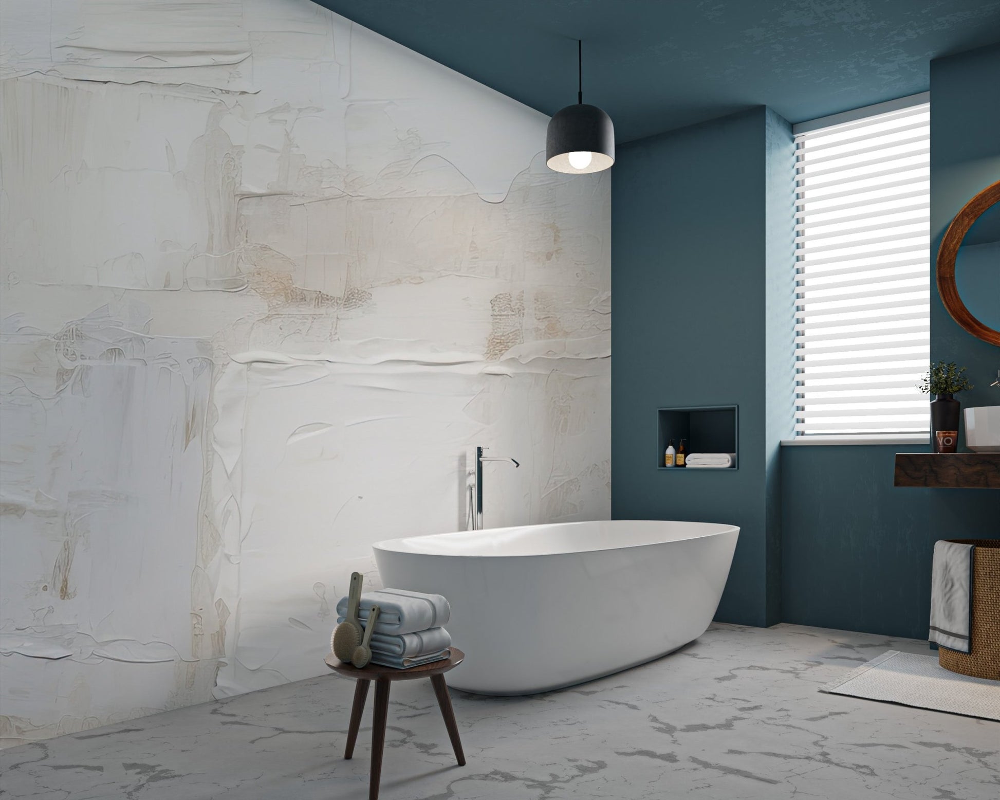 White Textured Plaster Effect Wallpaper - Wallanza