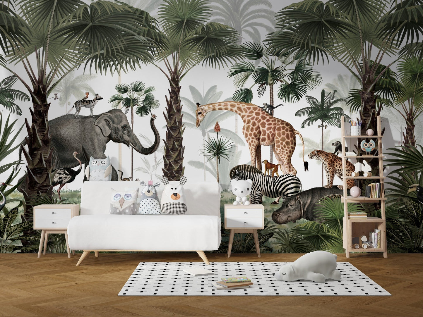 Wild Animals Oasis Wallpaper Mural - Wallanza