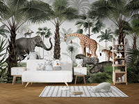 Wild Animals Oasis Wallpaper Mural - Wallanza