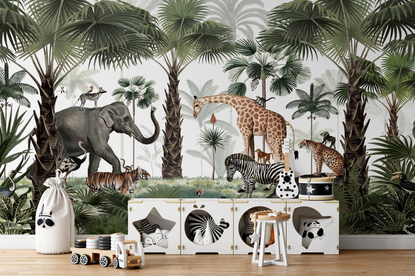 Wild Animals Oasis Wallpaper Mural - Wallanza
