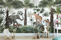 Wild Animals Oasis Wallpaper Mural - Wallanza