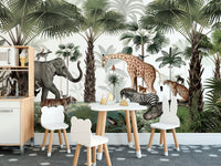 Wild Animals Oasis Wallpaper Mural - Wallanza