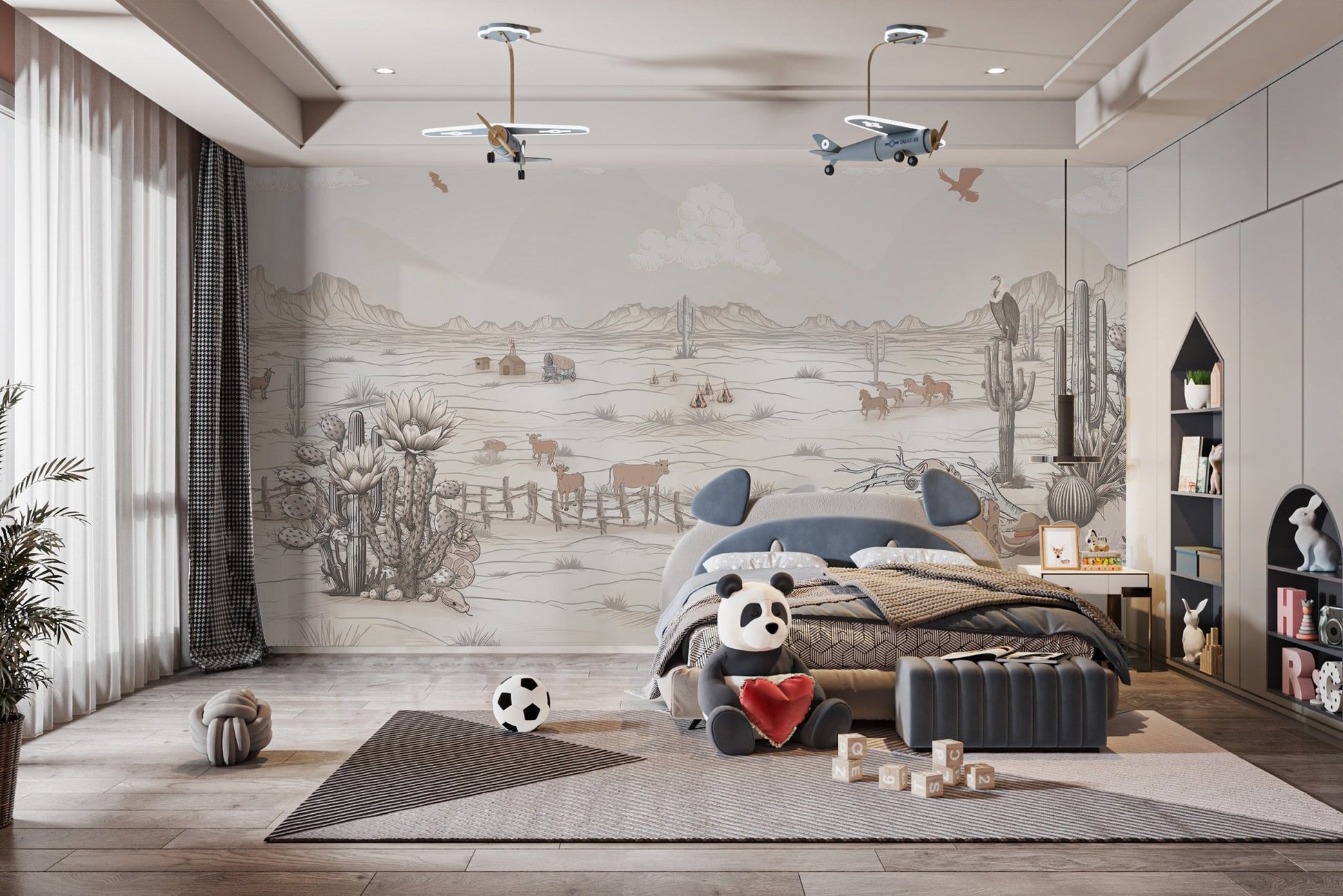 Wild West Cowboy Mural Wallpaper - Wallanza