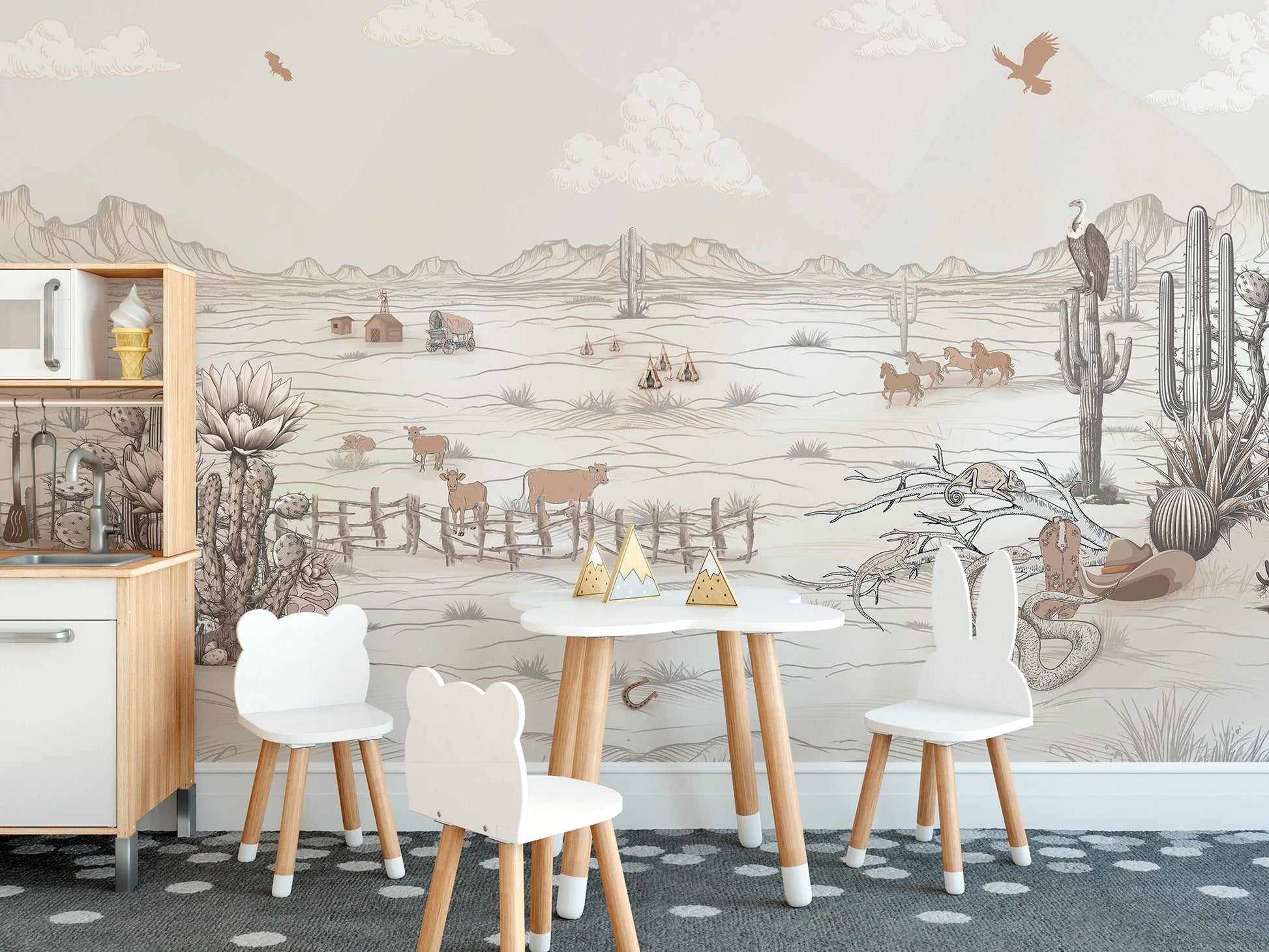 Wild West Cowboy Mural Wallpaper - Wallanza