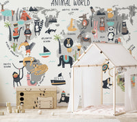 Animal-themed Wild Wonders wall mural for creative nursery spaces.
