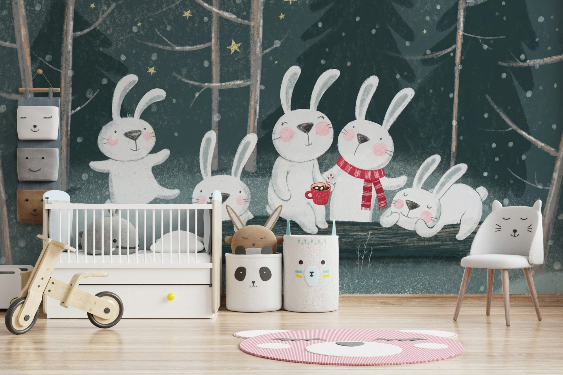 Winter Bunny Wall Mural - Wallanza