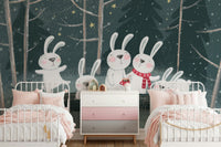 Winter Bunny Wall Mural - Wallanza