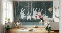 Winter Bunny Wall Mural - Wallanza