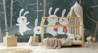 Winter Bunny Wall Mural - Wallanza