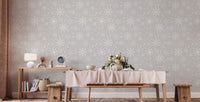 Winter Magic Gray Snowflake Patterns Wallpaper - Wallanza