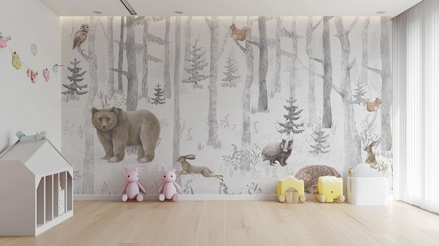 Winter Wildlife Wall Mural - Wallanza