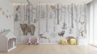 Winter Wildlife Wall Mural - Wallanza