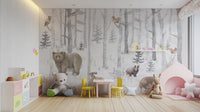 Winter Wildlife Wall Mural - Wallanza