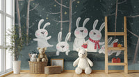 Winter Wonderland Rabbit Wallpaper Mural - Wallanza