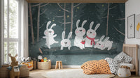 Winter Wonderland Rabbit Wallpaper Mural - Wallanza