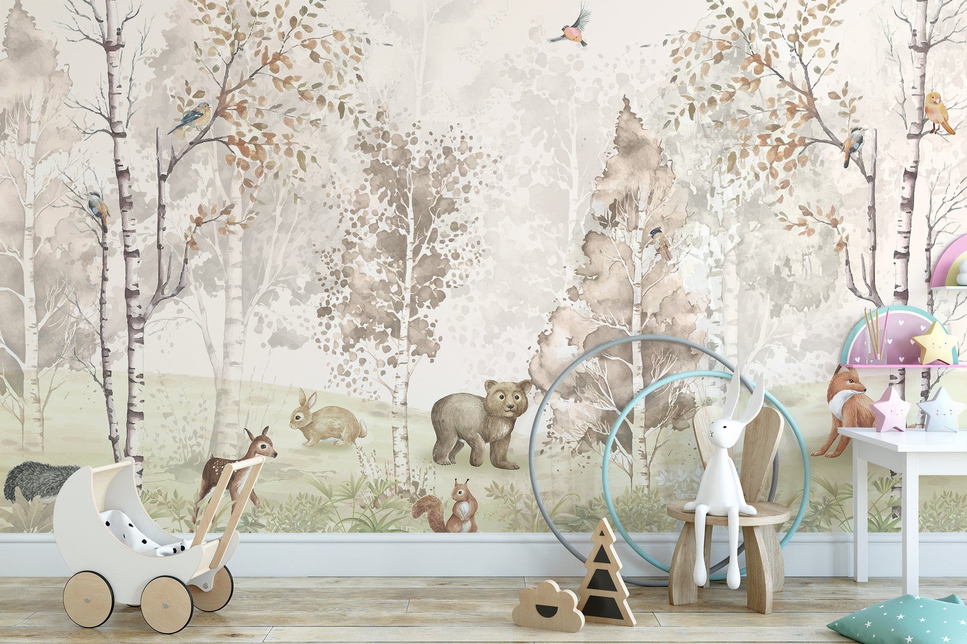 Woodland Animals Wall Mural - Wallanza