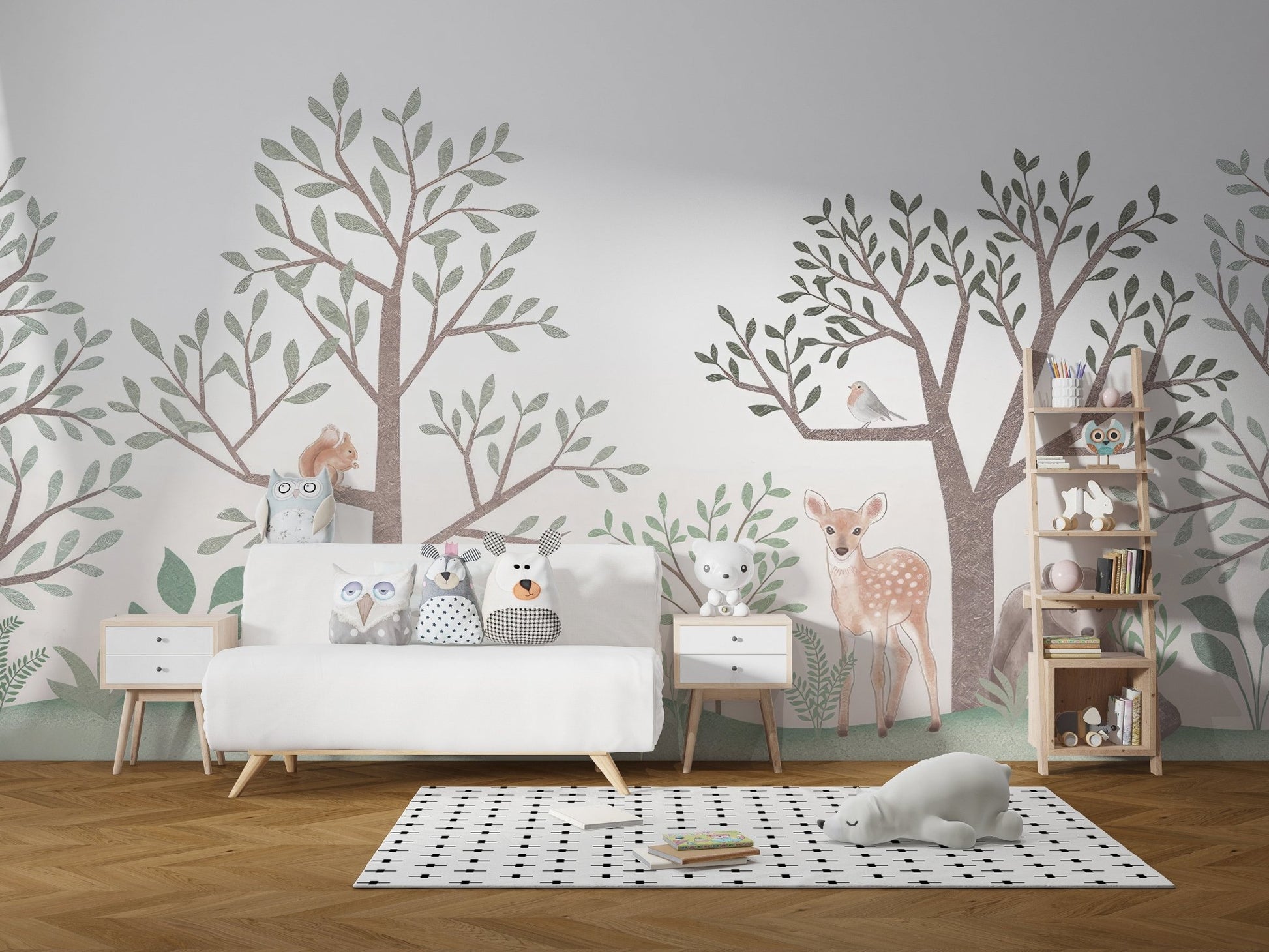 Woodland Creatures Wall Mural - Wallanza