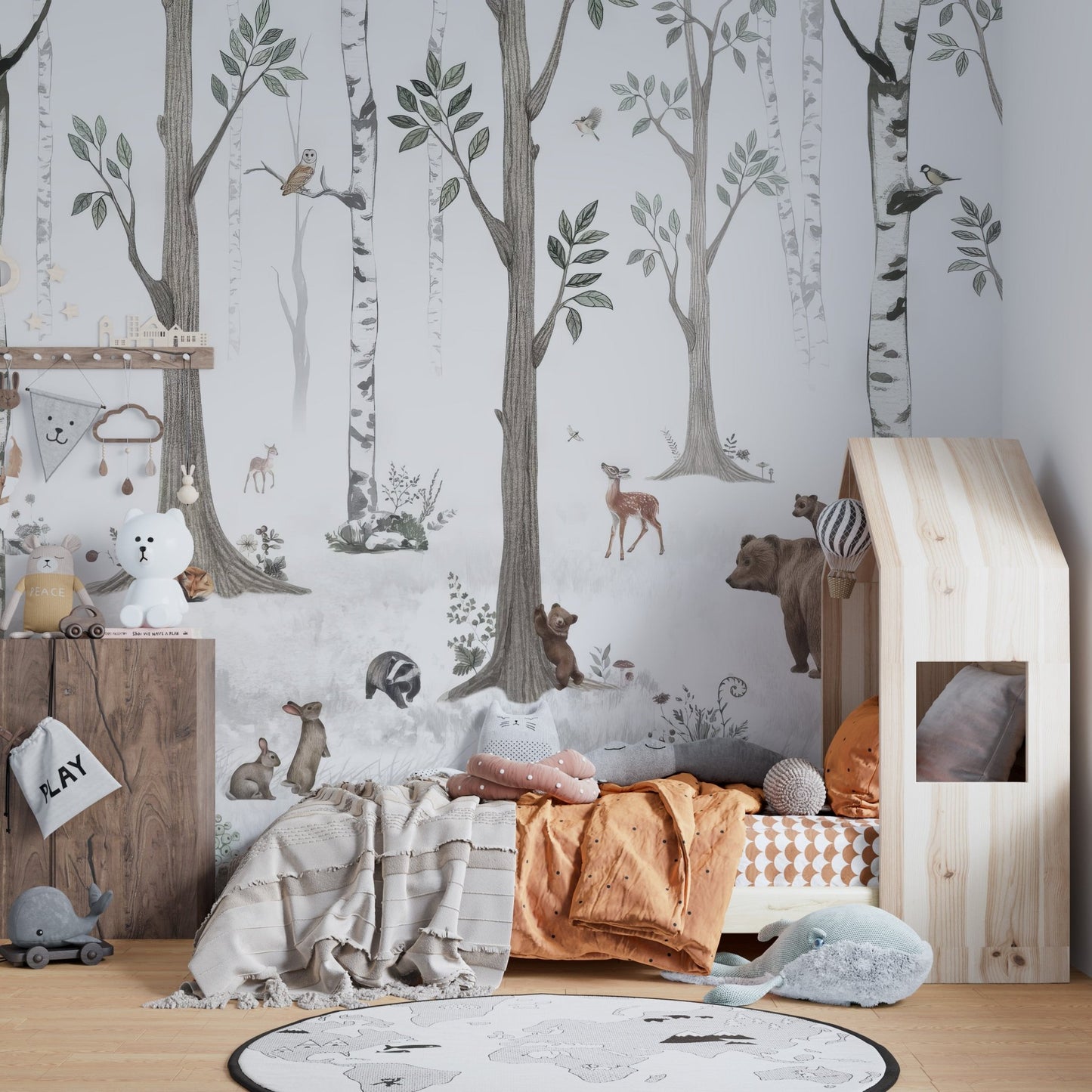 Woodland Creatures Wallpaper Mural - Wallanza