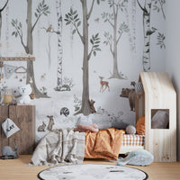 Woodland Creatures Wallpaper Mural - Wallanza