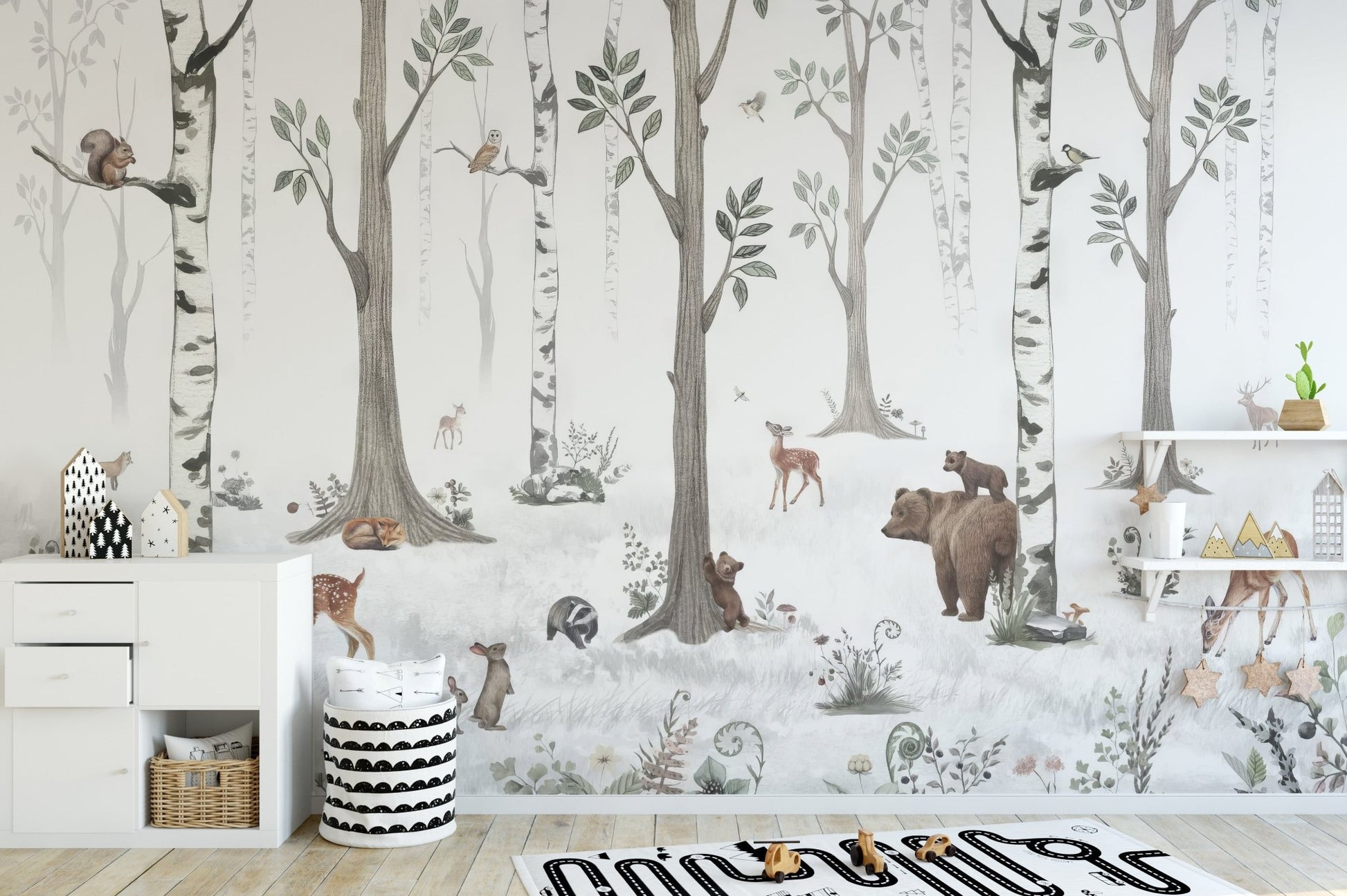 Woodland Creatures Wallpaper Mural - Wallanza