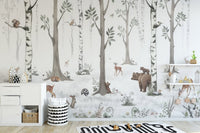 Woodland Creatures Wallpaper Mural - Wallanza