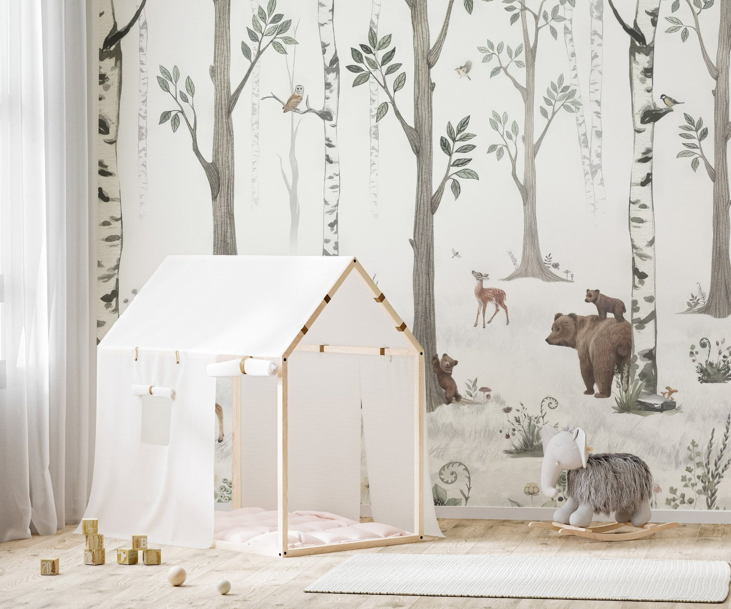 Woodland Creatures Wallpaper Mural - Wallanza