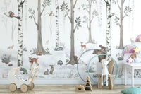 Woodland Creatures Wallpaper Mural - Wallanza