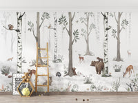 Woodland Creatures Wallpaper Mural - Wallanza