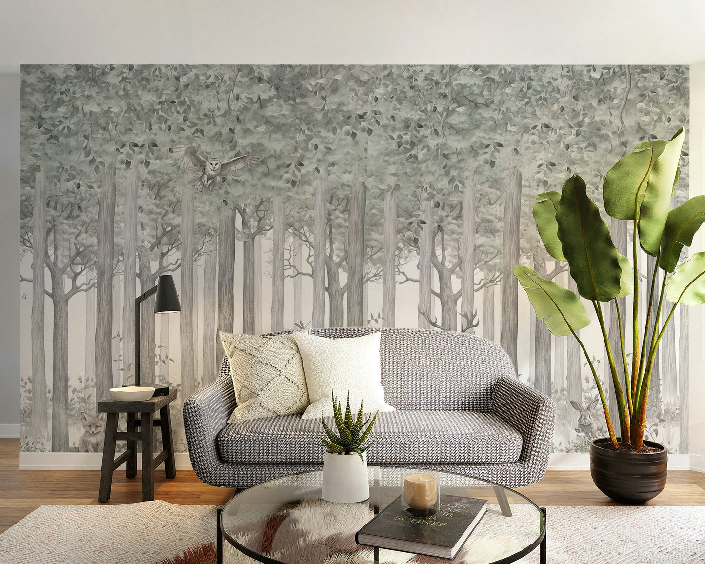 Woodland Deer Scene Wall Mural - Wallanza