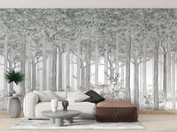 Woodland Deer Scene Wall Mural - Wallanza