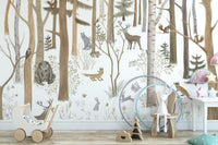 Woodland Forest Friends Wall Mural - Wallanza