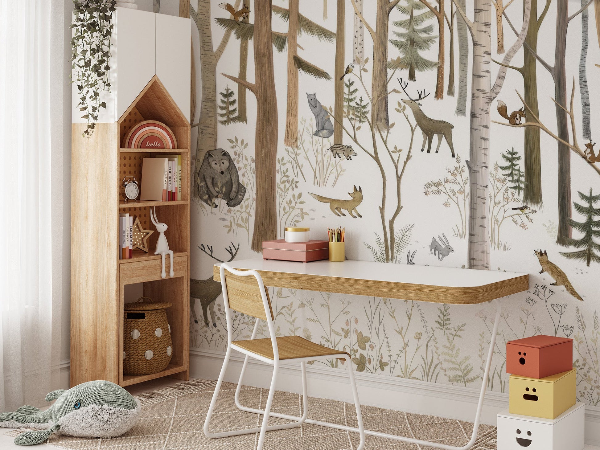 Woodland Forest Friends Wall Mural - Wallanza