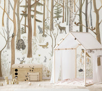 Woodland Forest Friends Wall Mural - Wallanza