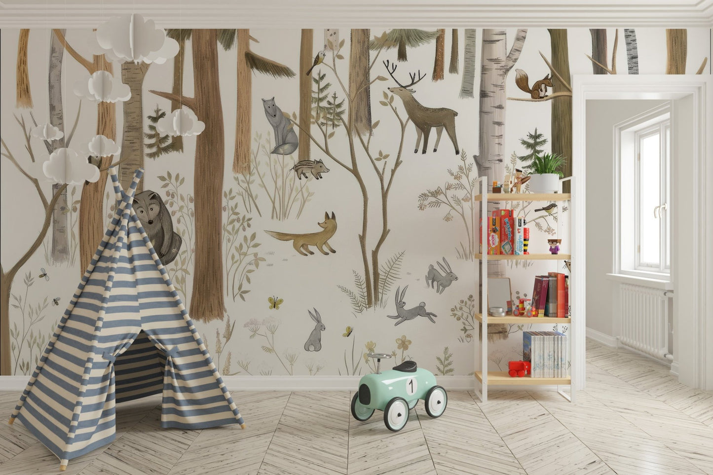 Woodland Forest Friends Wall Mural - Wallanza