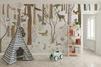 Woodland Forest Friends Wall Mural - Wallanza