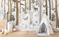 Woodland Forest Friends Wall Mural - Wallanza