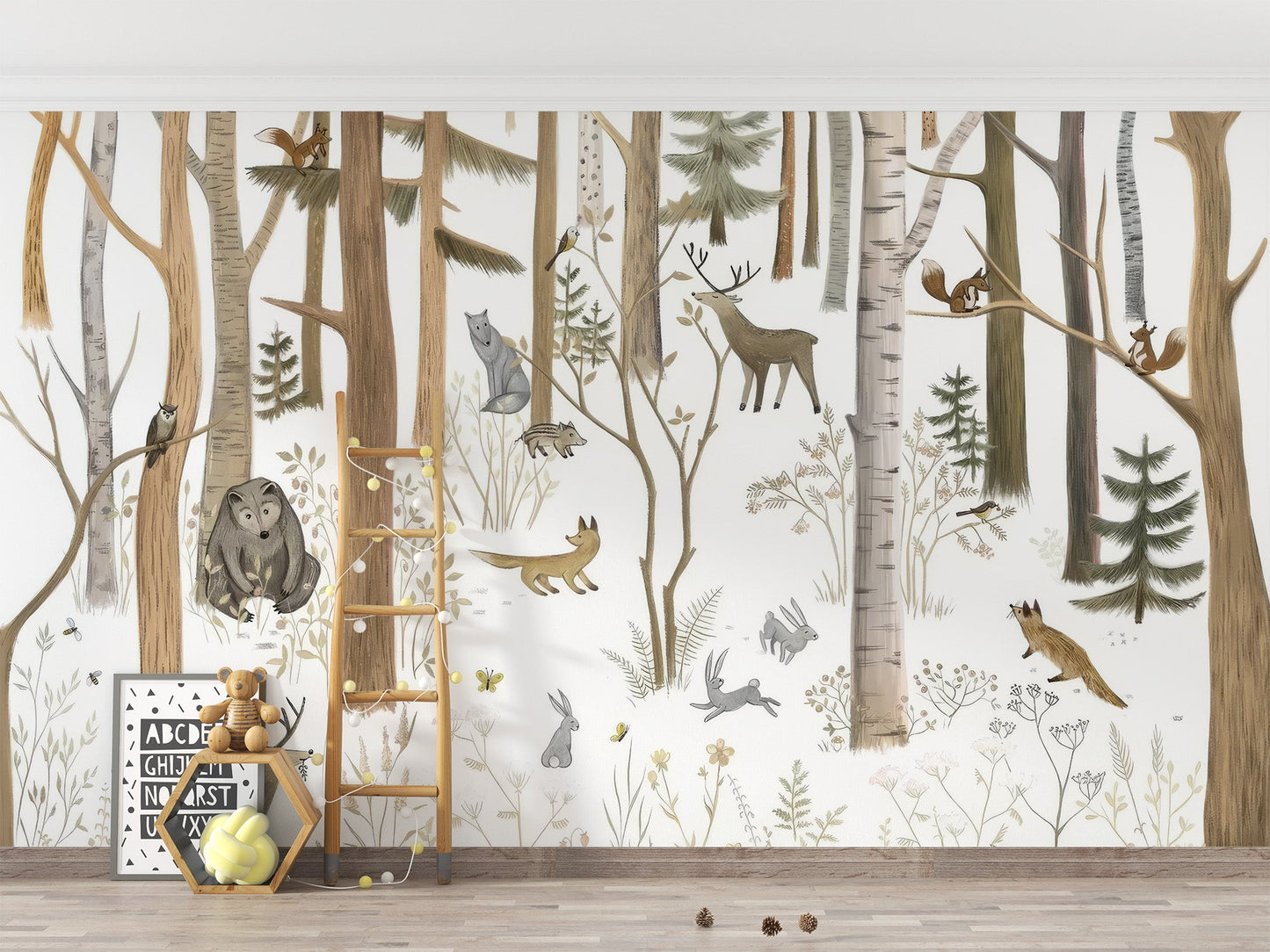 Woodland Forest Friends Wall Mural - Wallanza