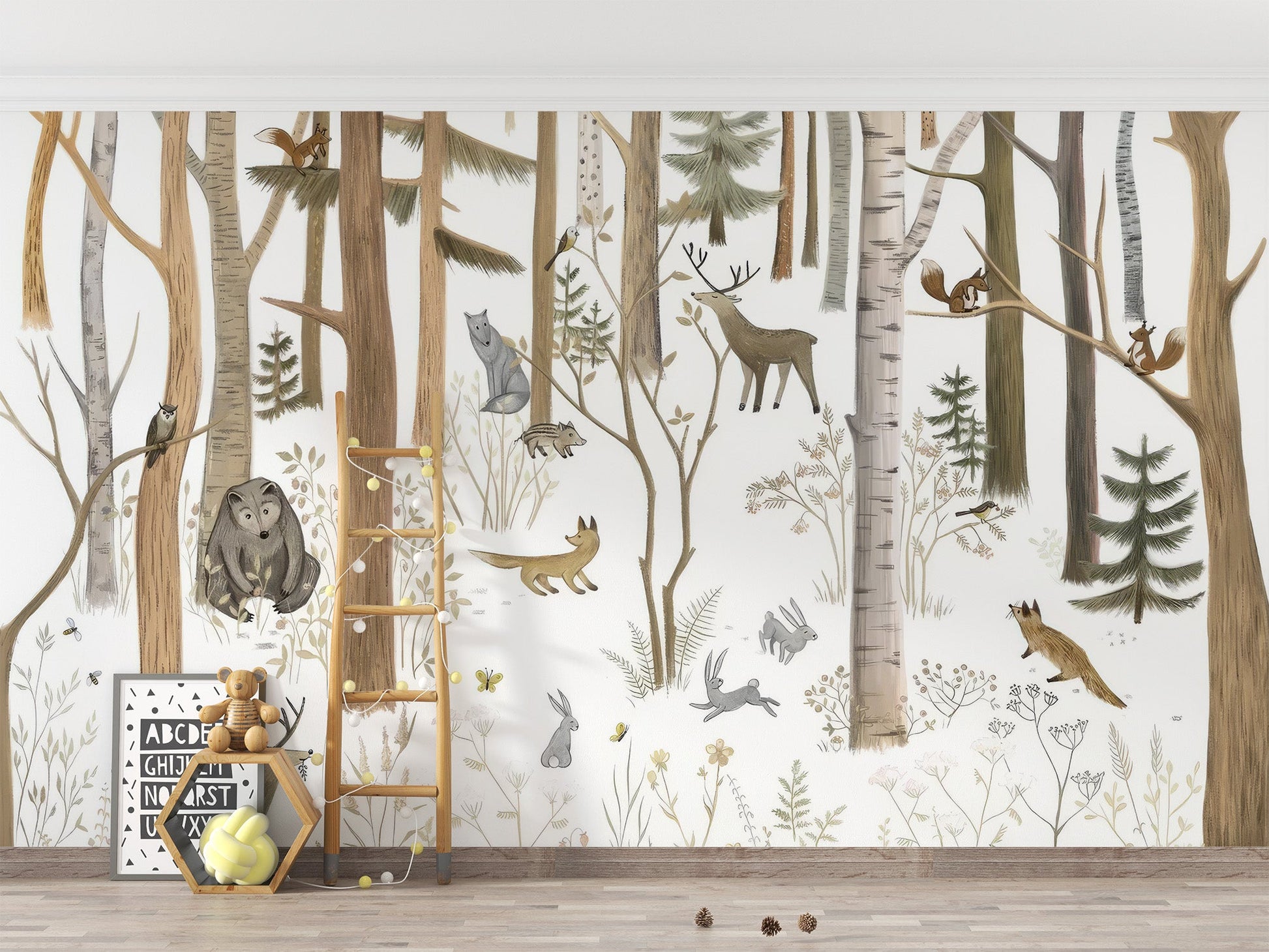 Woodland Forest Friends Wall Mural - Wallanza
