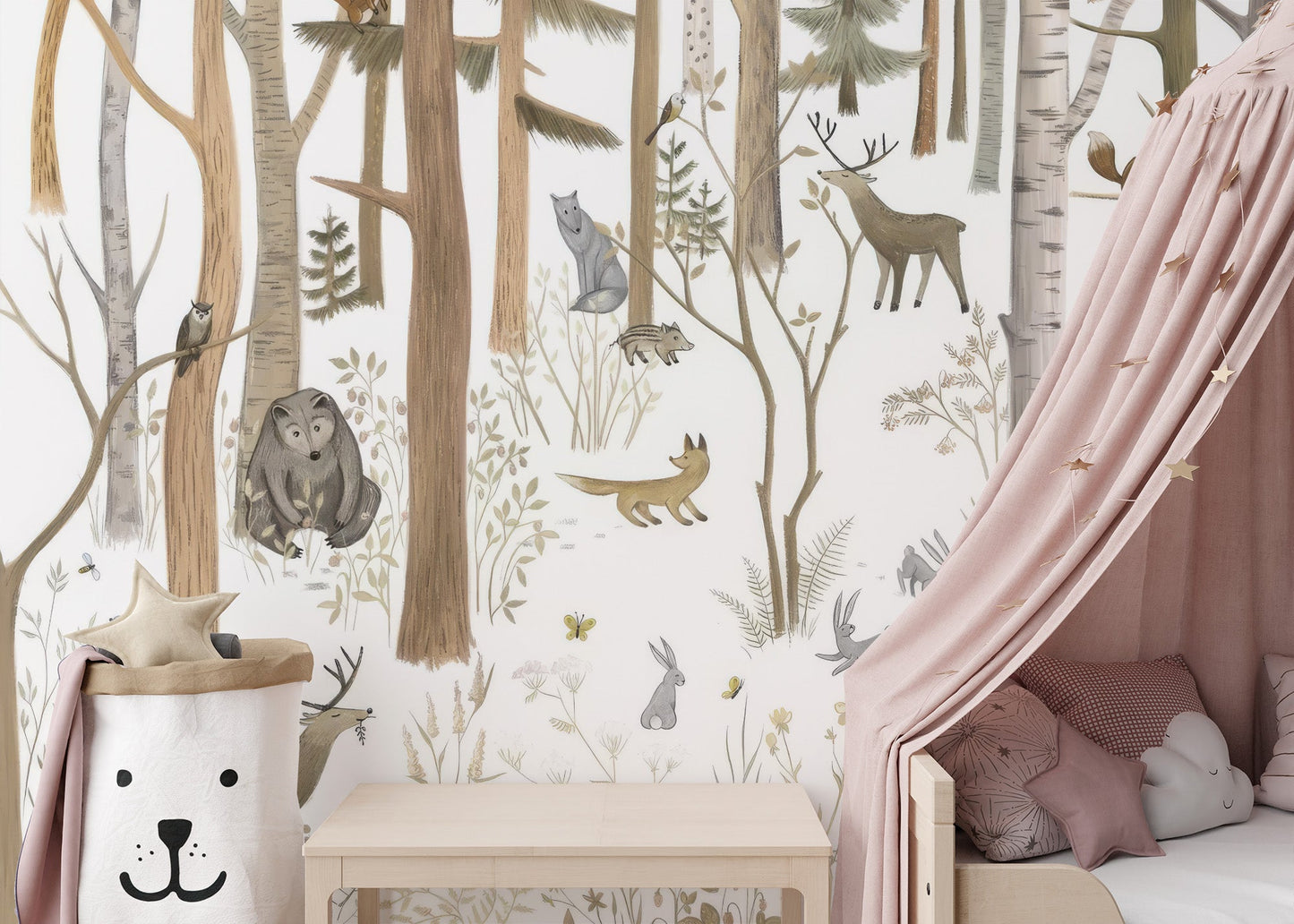 Woodland Forest Friends Wall Mural - Wallanza