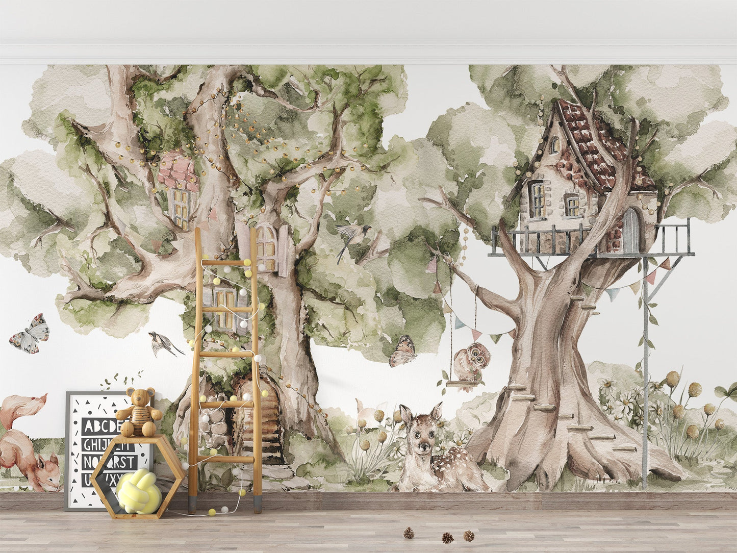 Woodland Treehouse Wall Mural - Wallanza
