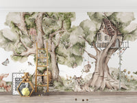 Woodland Treehouse Wall Mural - Wallanza