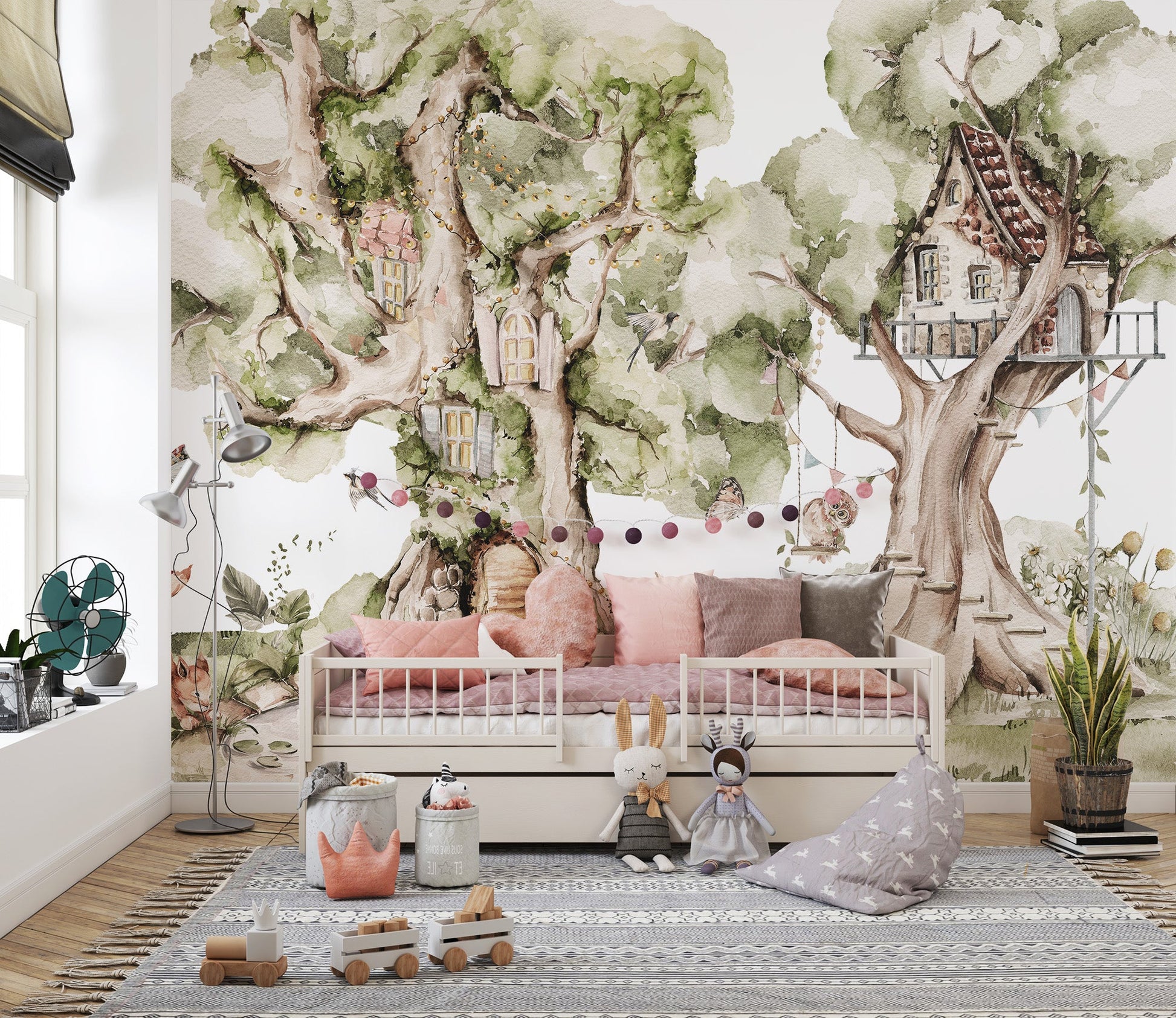 Woodland Treehouse Wall Mural - Wallanza